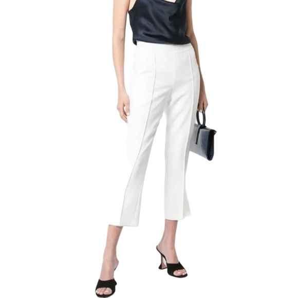 cinq a sept Pants - Cinq a Sept High Waist Atticus Front Seam Split Hem Trousers Women 4 in White